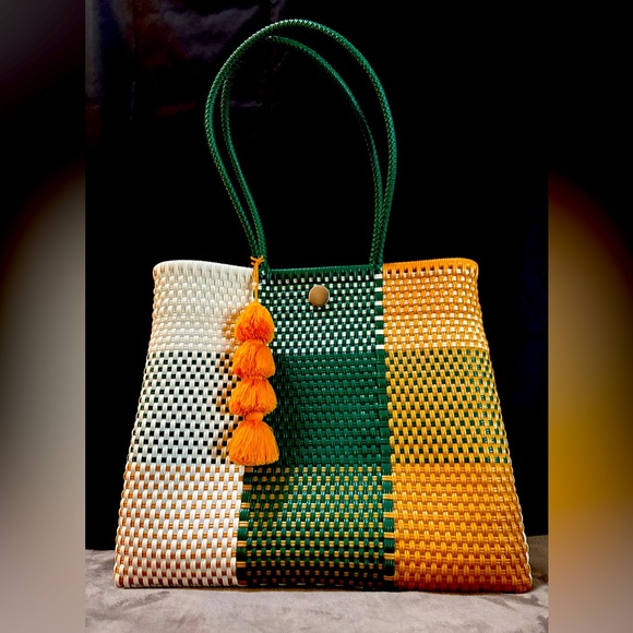 Vibrant Checkered Tote Bag - Picture 2 of 6